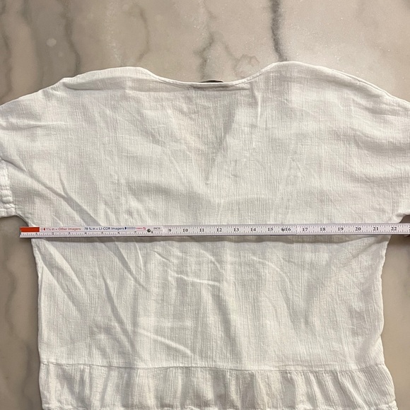 LOFT Women's White Tunic with Embroidered Accents - Picture 5 of 8